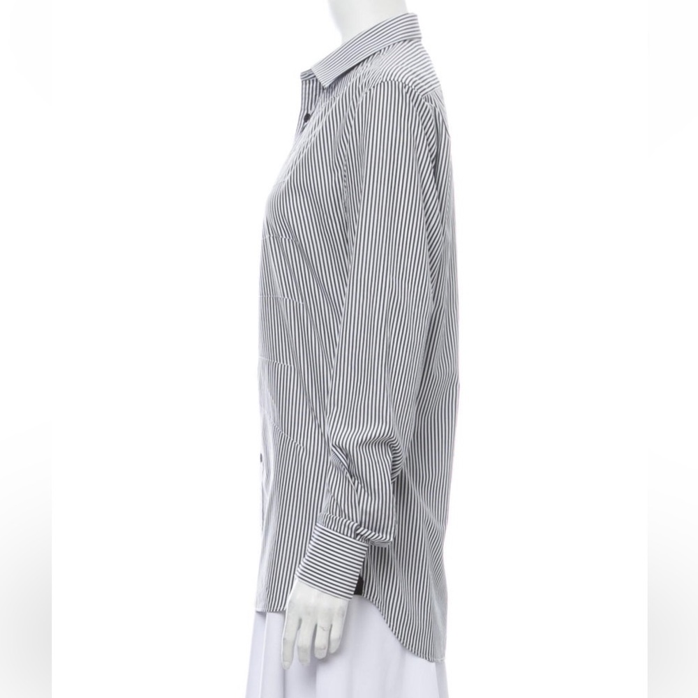 Alexander McQueen Black and White Button Down Shirt with Classic Collar - Picture 2 of 3